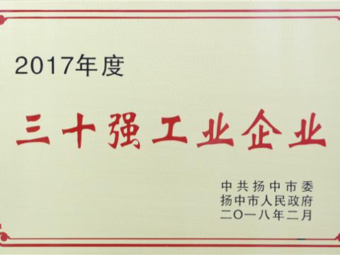人生就是博官网集团提升2017年度扬中视装三十强”前五位
